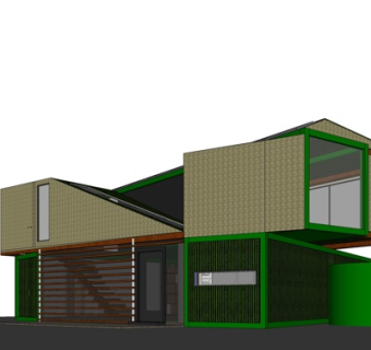 现代办公楼外观su模型