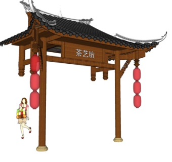 中式牌坊su模型