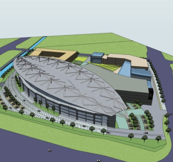现代沿街商业建筑su模型