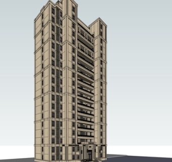 新古典公寓楼su模型