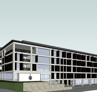 新中式办公楼su模型