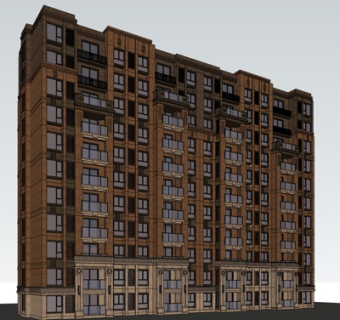 新古典公寓楼su模型