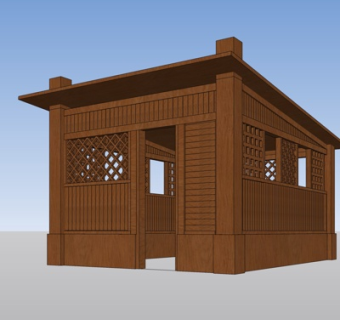 新中式凉亭su模型