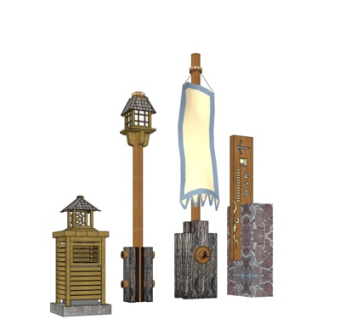 新中式路标su模型