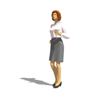 现代女性人物su模型