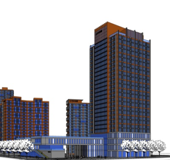 现代办公楼su模型