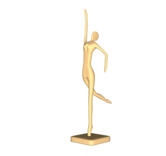 现代金属舞者摆件su模型