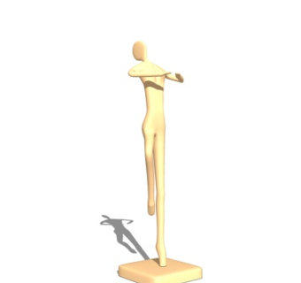 现代金属舞者摆件su模型