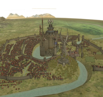 欧式城堡建筑规划su模型