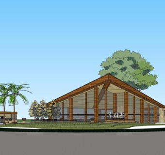 现代广场建筑su模型