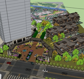 欧式别墅规划su模型