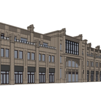新古典沿街商业建筑su模型