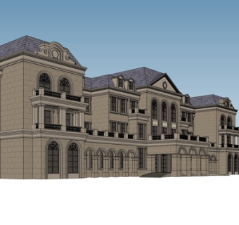 欧式酒店su模型