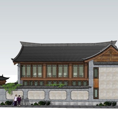 中式房屋建筑su模型