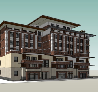 现代酒店su模型