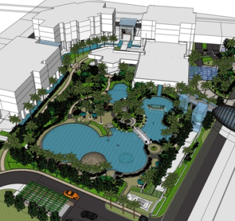 现代公园规划su模型