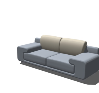 现代布艺双人沙发su模型