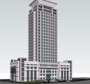 现代高层办公楼su模型