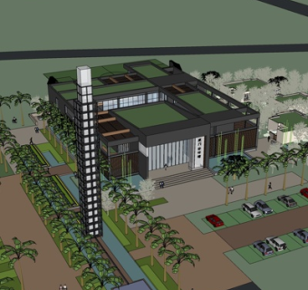 现代休闲会所su模型