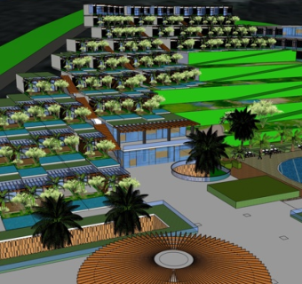 现代别墅规划su模型