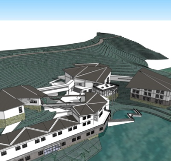 新中式房屋建筑su模型