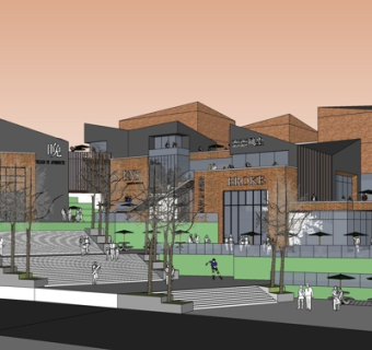 现代沿街商业建筑su模型