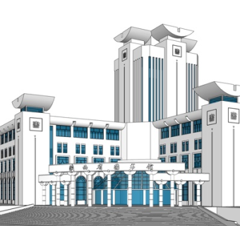 现代办公楼外观su模型