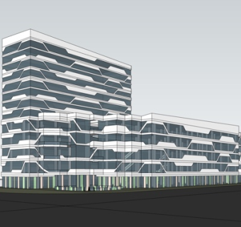 现代办公楼外观su模型