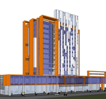 现代高层办公楼su模型