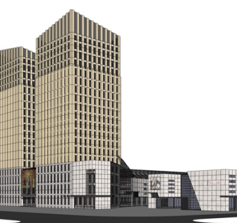 现代高层办公楼su模型