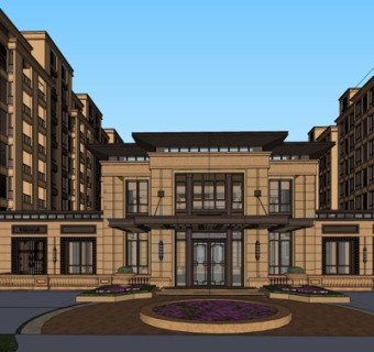 欧式售楼处外观su模型