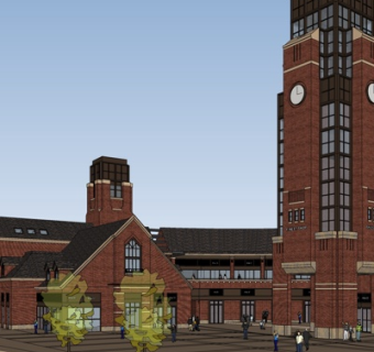 欧式沿街商业建筑su模型