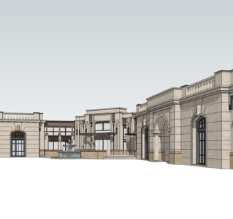 欧式沿街商业建筑su模型