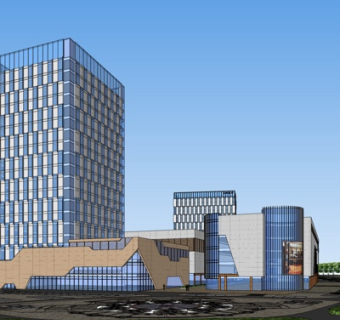 现代办公楼外观su模型