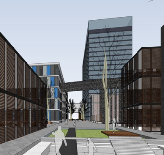 现代办公楼外观su模型