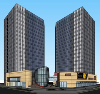 现代高层办公楼su模型