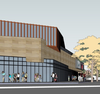 现代购物广场外观su模型