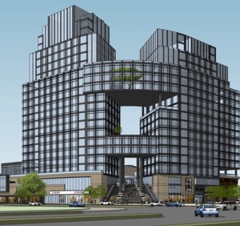 现代高层办公楼su模型