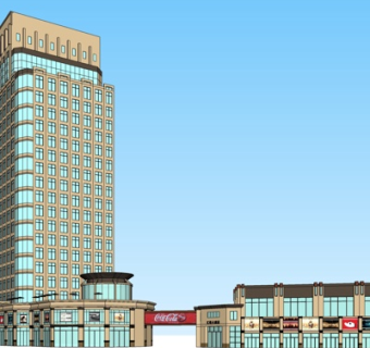 现代商业街su模型