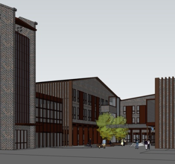 现代办公楼外观su模型