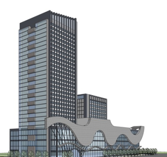 现代高层办公楼su模型