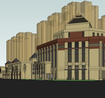 欧式沿街商业建筑su模型