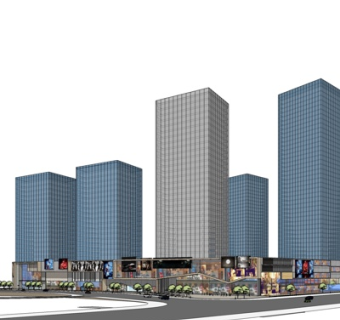 现代高层办公楼su模型