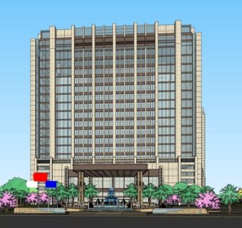 欧式高层小区su模型