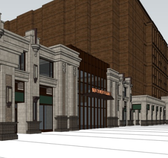 欧式沿街商业建筑su模型