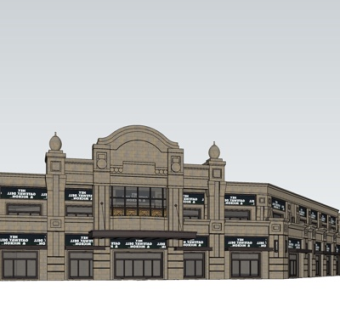 新古典沿街商业建筑su模型