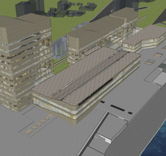 现代办公楼外观su模型