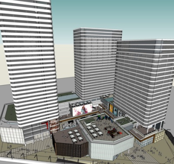 现代高层办公楼su模型