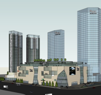 现代高层办公楼su模型