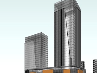 现代高层办公楼su模型